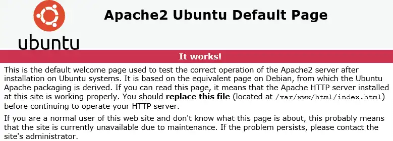 Apache 2 Ubuntu Default Page